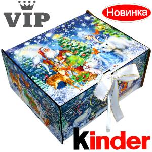 Сладкий подарок на Новый Год в картонной упаковке весом 1200 грамм по цене 2223 руб в Юрьевце