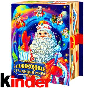 Детский новогодний подарок в картонной упаковке весом 850 грамм по цене 1330 руб в Юрьевце