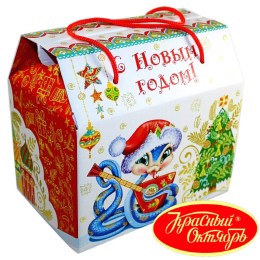 Детский новогодний подарок в картонной упаковке весом 950 грамм по цене 1108 руб в Юрьевце